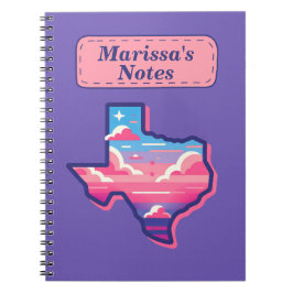 Texas Pink und Blue Cotton Candy Skies Notizblock
