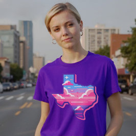 Texas Pink und Blue Cotton Candy Skies T-Shirt