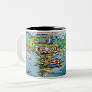 Texas Planet Zwei-Tonen-Kaffee-Tasse Zweifarbige Tasse