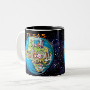 Texas Planet Zwei-Tonen-Kaffee-Tasse Zweifarbige Tasse