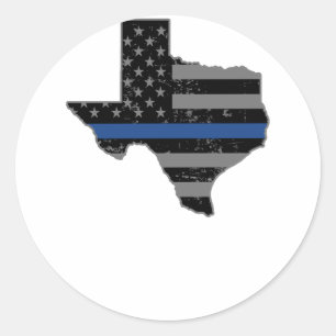 Texas Police Officer Thin Blue Line Runder Aufkleber