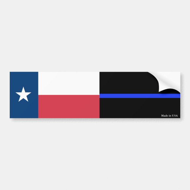Texas & Police Thin Blue Line Flag Autoaufkleber (Vorne)