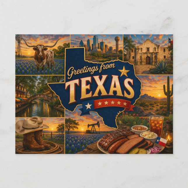 Texas Postcard Postkarte (Vorderseite)