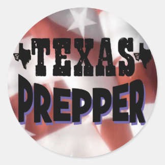 Texas Prepper Runder Aufkleber