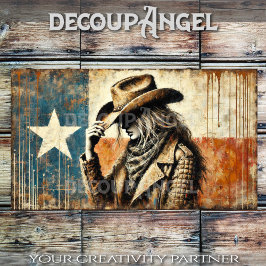 Texas Pride Cowgirl Decoupage Seidenpapier