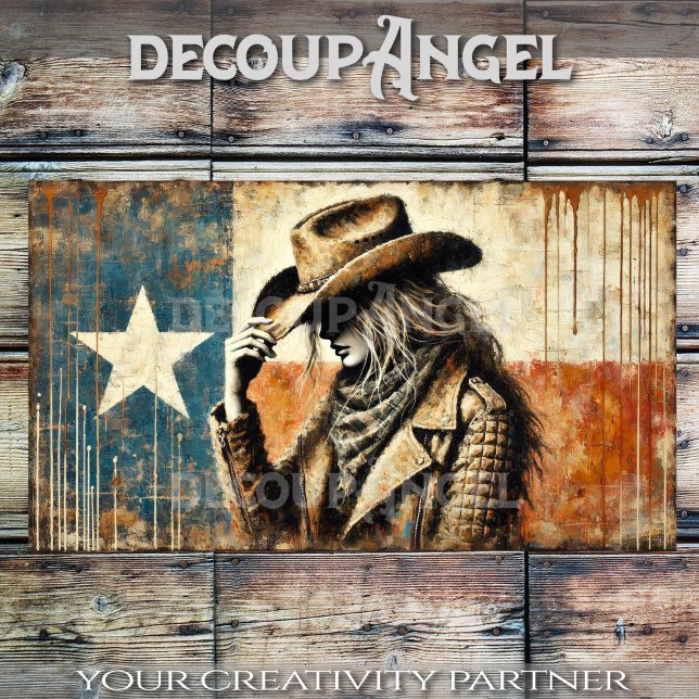 Texas Pride Cowgirl Decoupage Seidenpapier (Von Creator hochgeladen)