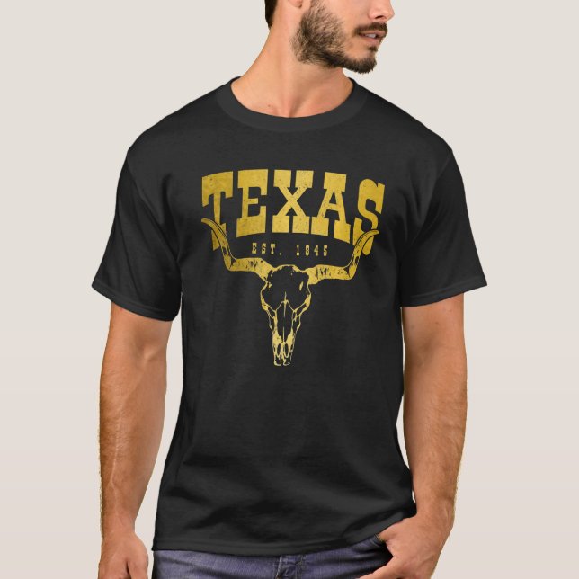 Texas Pride Est 1845 TX Vintag T-Shirt (Vorderseite)