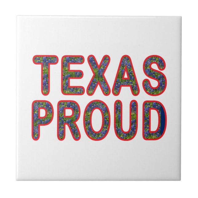 Texas Proud Bluebonnet Fliese (Vorderseite)