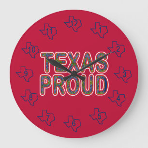 Texas Proud Bluebonnet Große Wanduhr