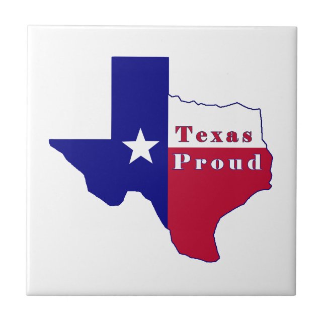 Texas Proud Flag Karte Fliese (Vorderseite)