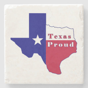 Texas Proud Flag Karte Steinuntersetzer