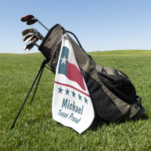 Texas Proud Long Star Flaggenname Personalisiert Golfhandtuch