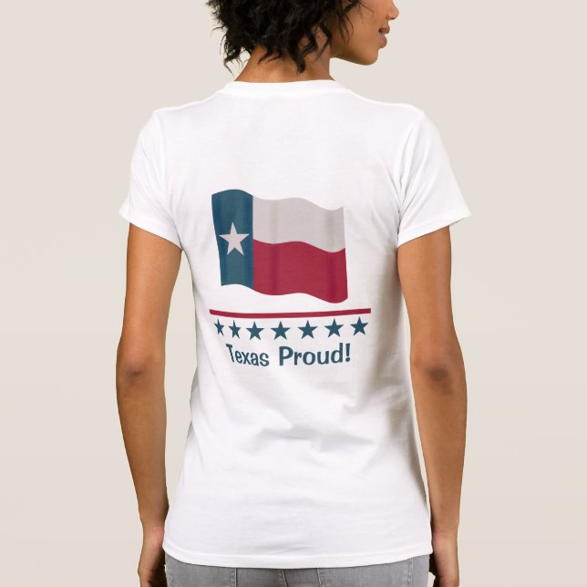 Texas Proud Waving Long Star Flag Back Design T-Shirt (Rückseite)