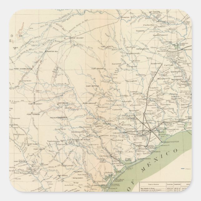 Texas, Punkt NM Quadratischer Aufkleber (Vorderseite)