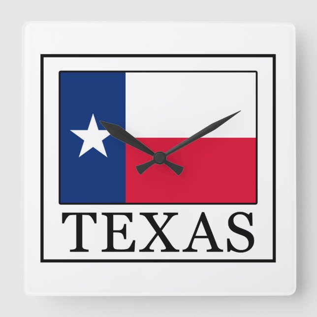 Texas Quadratische Wanduhr (Vorderseite)
