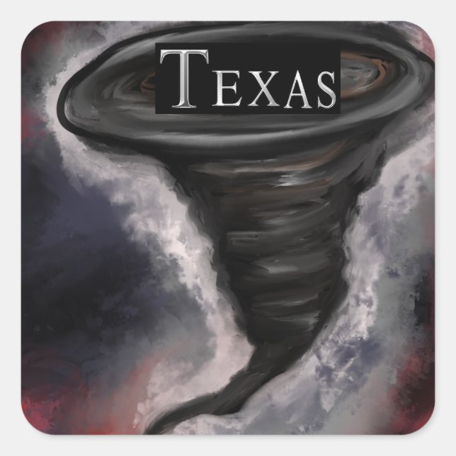 TEXAS QUADRATISCHER AUFKLEBER (Vorderseite)