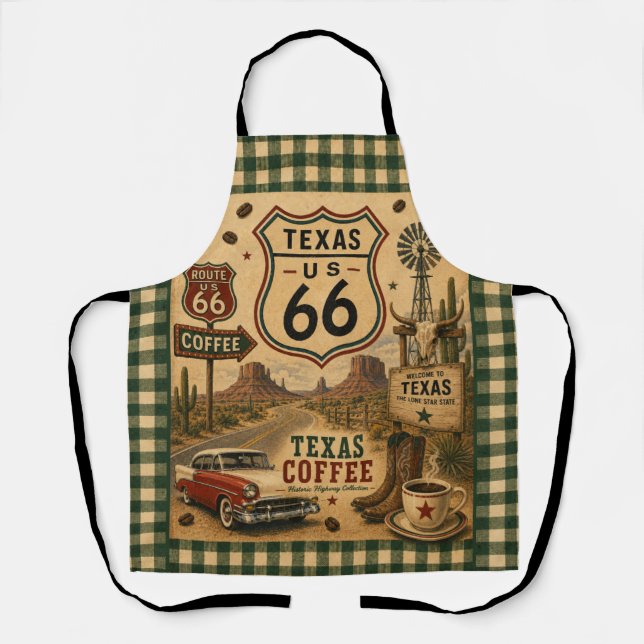 Texas Ranch Coffee Küchen-Americana Schürze (Vorderseite)