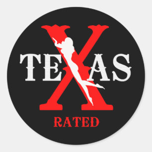 Texas Rated - X-bewertet Runder Aufkleber