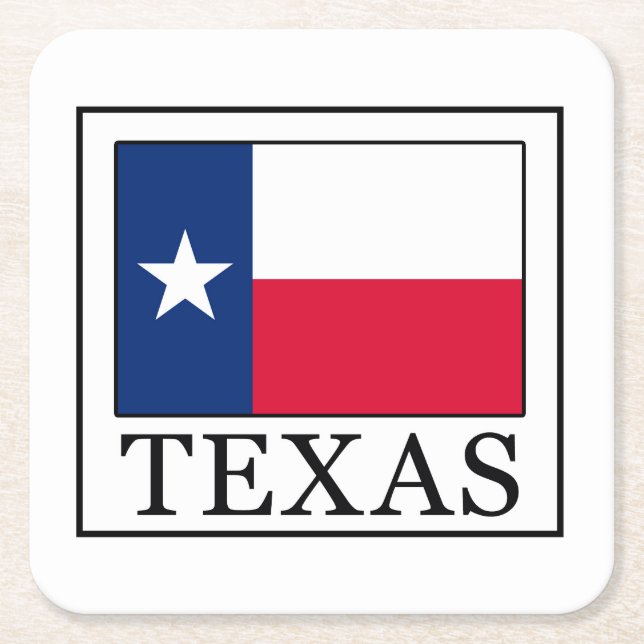 Texas Rechteckiger Pappuntersetzer (Vorderseite)