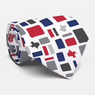 Texas Red & Blue Wonky Squares & Rectangle Krawatte