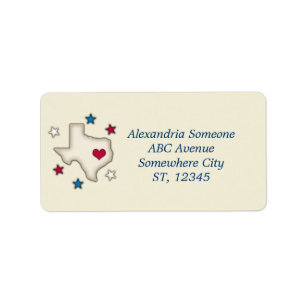 Texas Red Heart Adressaufkleber