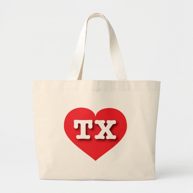 Texas Red Heart - I Liebe TX Jumbo Stoffbeutel (Vorne)