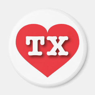 Texas Red Heart - I Liebe TX Magnet