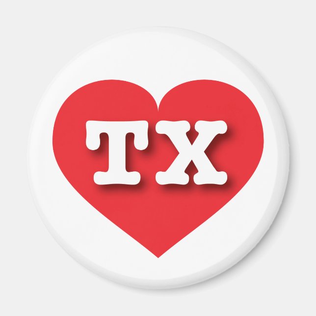 Texas Red Heart - I Liebe TX Magnet (Vorne)
