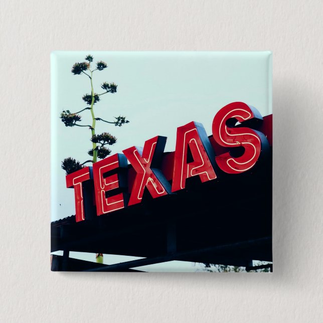 Texas Red Neon Lights USA Button (Vorderseite)