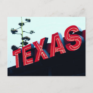 Texas Red Neon Lights USA Postkarte