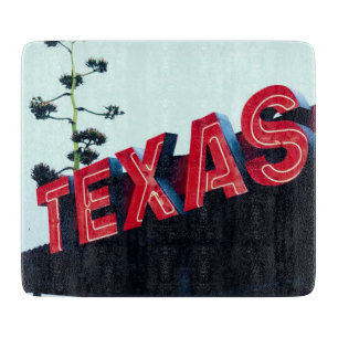 Texas Red Neon Lights USA Schneidebrett