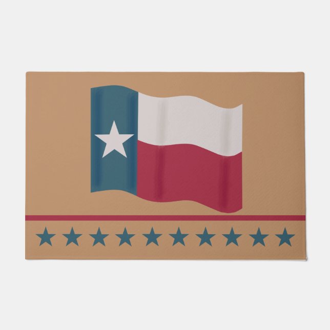 Texas Red White Blue Lone Star Flag Tan Fußmatte (Vorderseite)