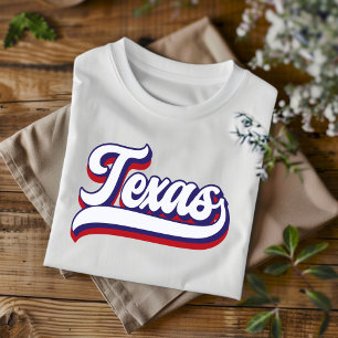 Texas Red White und Blue Vintage Schrift T-Shirt