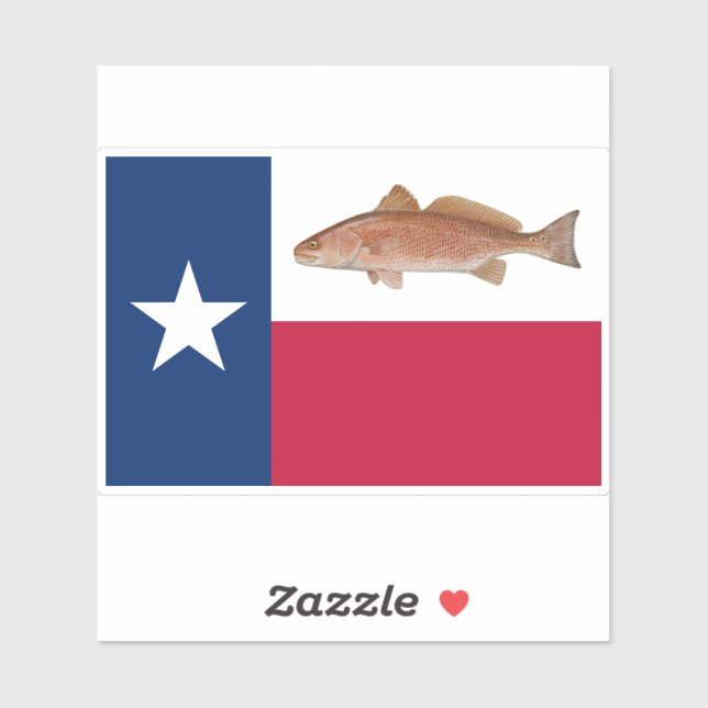Texas Redfish Flag Aufkleber (Blatt)