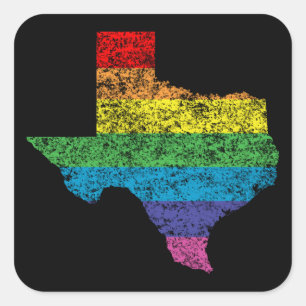 texas Regenbogen Quadratischer Aufkleber