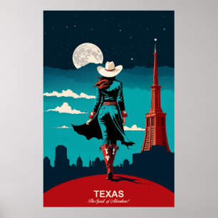 Texas Reise: Der Geist des Abenteuer-Reiseposters Poster