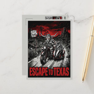 Texas Reise im Film Noir Stil Postkarte