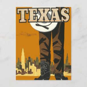 TEXAS Reise im Vintage-Stil Postkarte