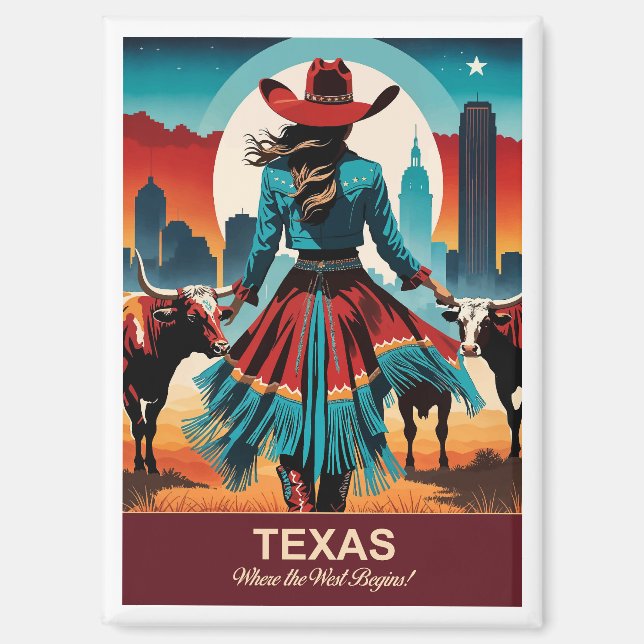 Texas Reise: Wo der Westen beginnt Magnet (Vorderseite)