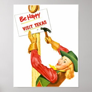 Texas Reiseplakat besuchen Poster