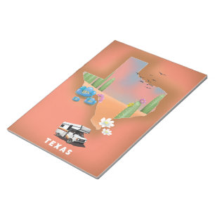 Texas Reiseplakat Notizblock
