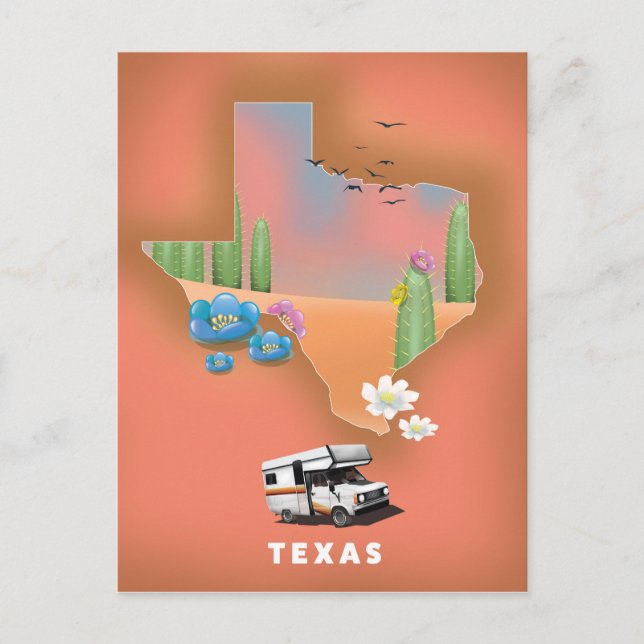 Texas Reiseplakat Postkarte (Vorderseite)