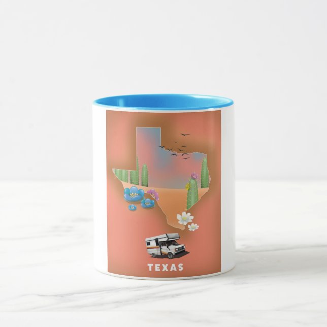 Texas Reiseplakat Tasse (Zentrum)