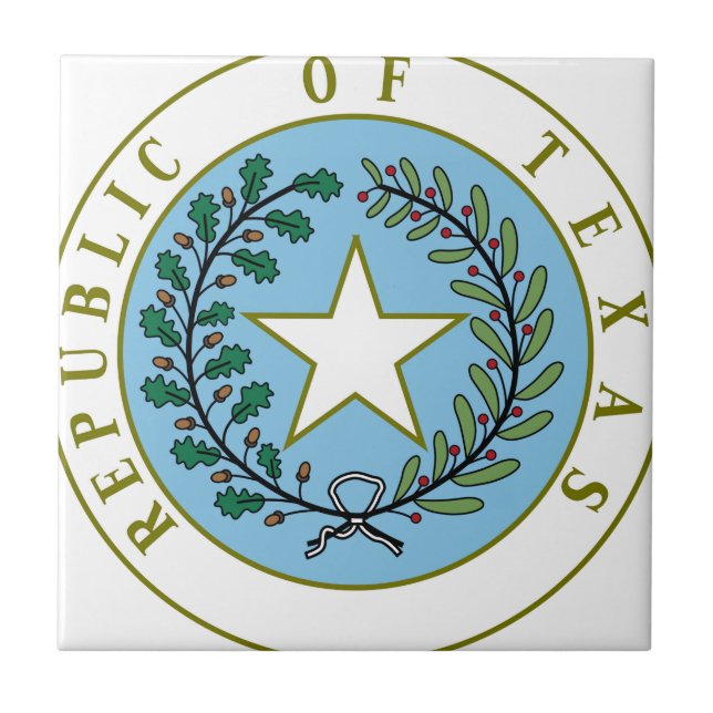 Texas (Republik der Texas-Siegel-Farbe) Fliese (Vorderseite)