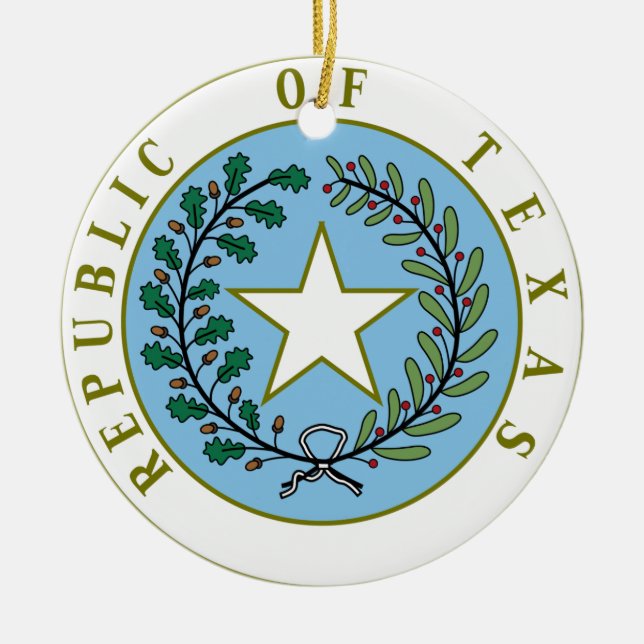 Texas (Republik der Texas-Siegel-Farbe) Keramik Ornament (Vorne)