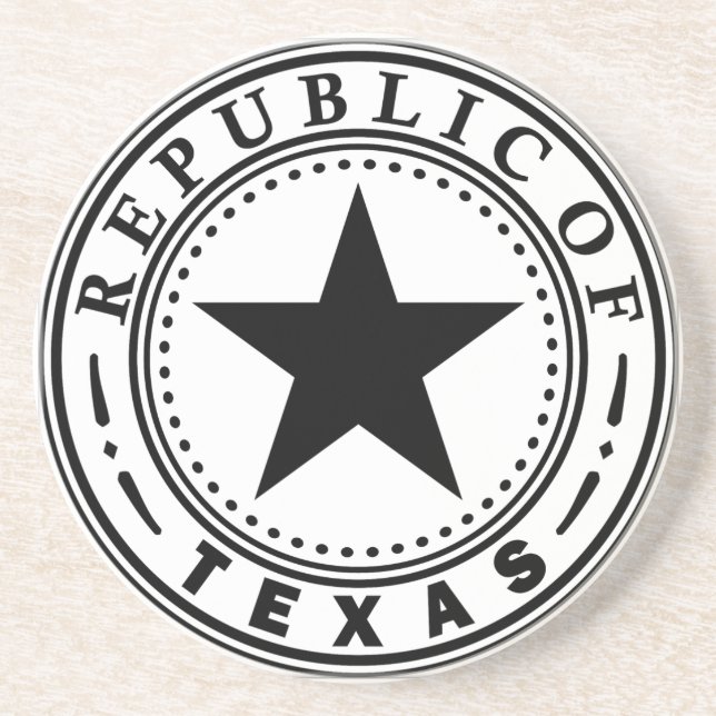 Texas (Republik von Texas-Siegel) Sandstein Untersetzer (Vorne)