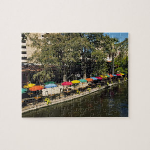 Texas, Riverwalk, dining on river's edge Puzzle