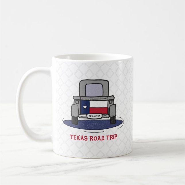 Texas Road Trip State Flag Truck Kaffeetasse (Links)