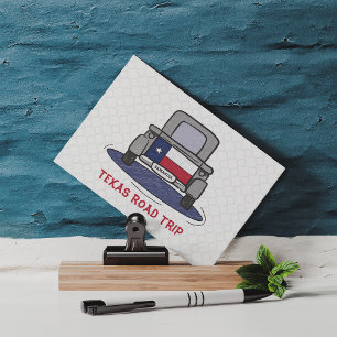Texas Road Trip State Flag Truck Postkarte