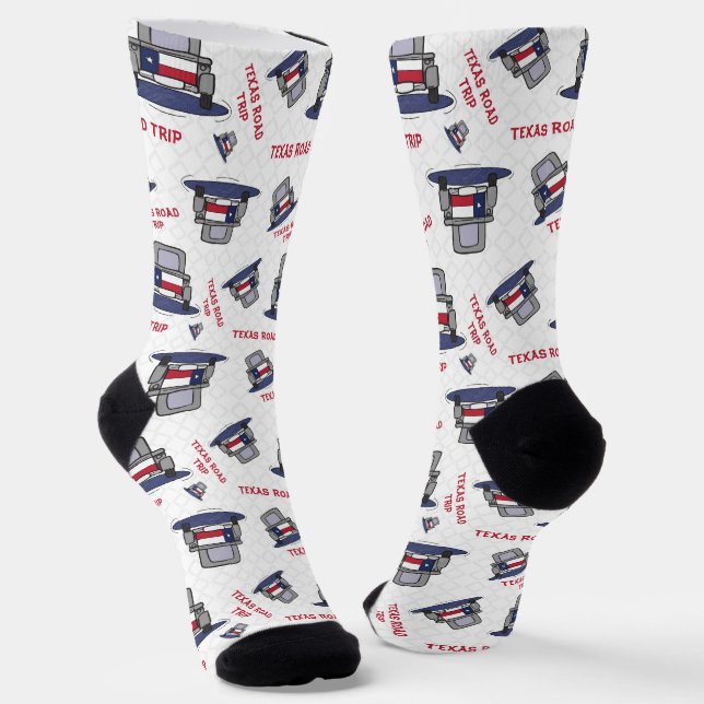 Texas Road Trip State Flag Truck Socks Socken (Gewinkelt)